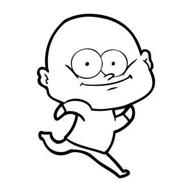 karikatür kel adam bakıyor