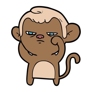 vektör çizim karikatür rahatsız maymun
