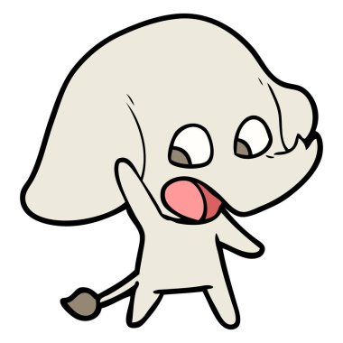 vektör çizim sevimli çizgi fil