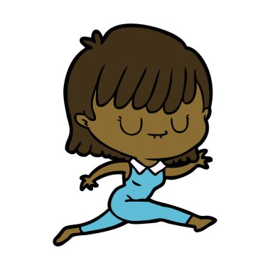 Çizgi filmdeki kadının vektör çizimi