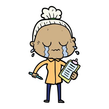 çizgi film ağlayan yaşlı kadın