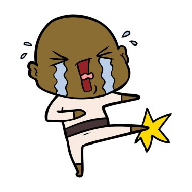 çizgi film ağlayan kel adam