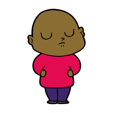 vektör çizim karikatür kel adam