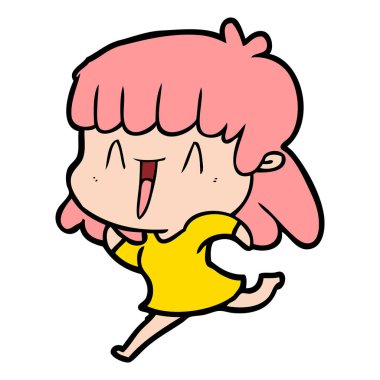 Çizgi filmdeki kadının vektör çizimi