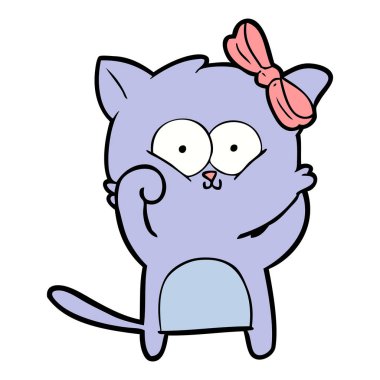 Çizgi film kedisinin vektör çizimi