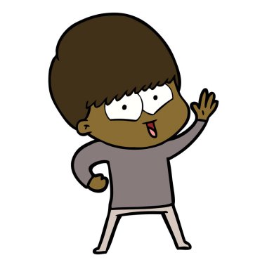 vektör çizim karikatür mutlu çocuk