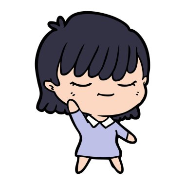 Çizgi filmdeki kadının vektör çizimi 