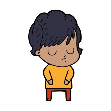 Çizgi filmdeki kadının vektör çizimi