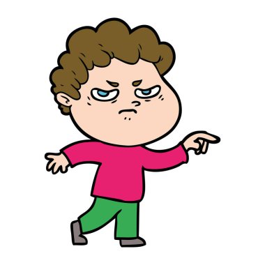 vektör çizim karikatür kızgın adam