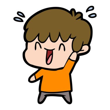  vektör çizim karikatür gülen çocuk