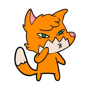Akıllı karikatür fox vektör çizim