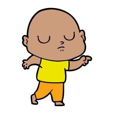 vektör çizim karikatür kel adam