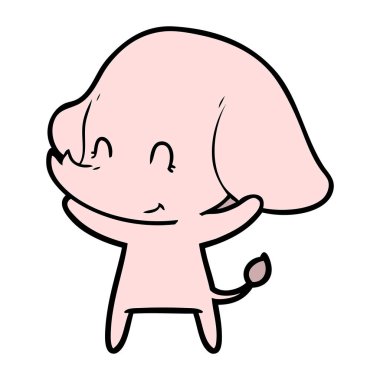 vektör çizim sevimli çizgi fil