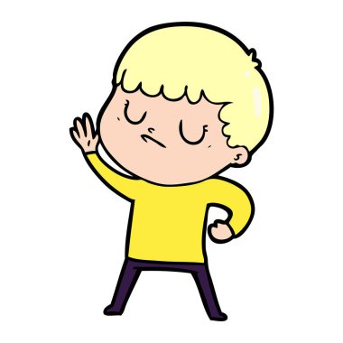  vektör çizim karikatür huysuz çocuk