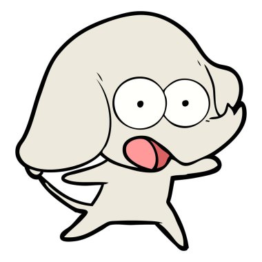 vektör çizim sevimli çizgi fil