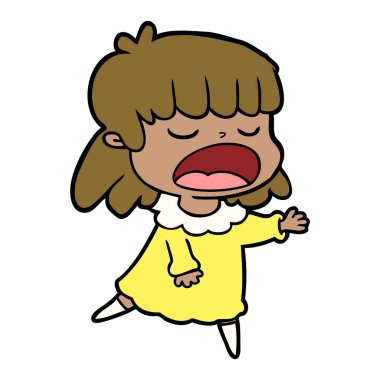  vektör çizim karikatür kadın söz