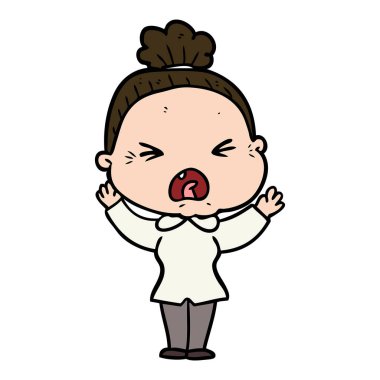 çizgi film kızgın yaşlı kadın