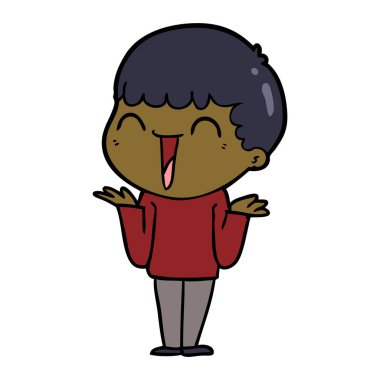 vektör çizim karikatür mutlu adam