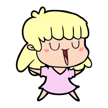 Çizgi filmdeki kadının vektör çizimi