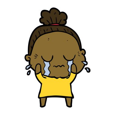 çizgi film ağlayan yaşlı kadın