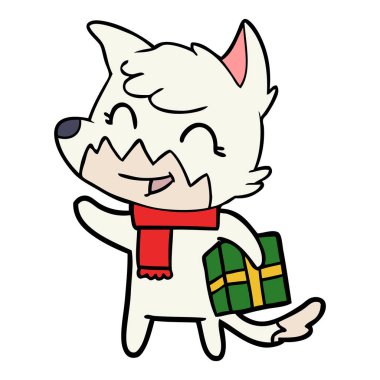 mutlu karikatür fox vektör çizim