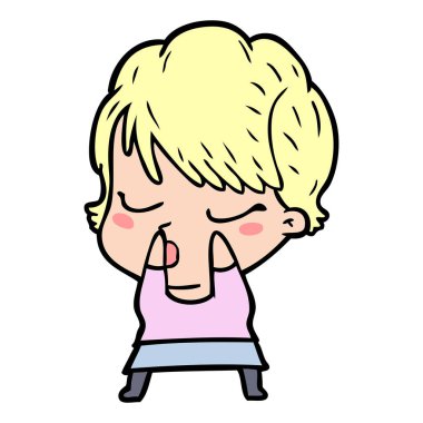 çizgi film gözleri kadınla kapat