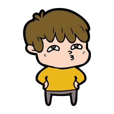 vektör çizim karikatür meraklı adam