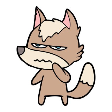 vektör çizim karikatür rahatsız kurt