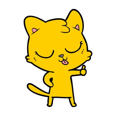vektör çizim karikatür mutlu kedi