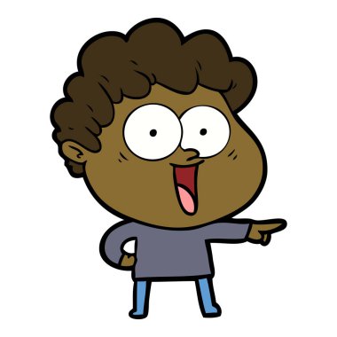 vektör çizim karikatür mutlu adam