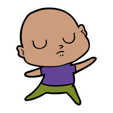 vektör çizim karikatür kel adam