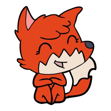 mutlu karikatür fox vektör çizim
