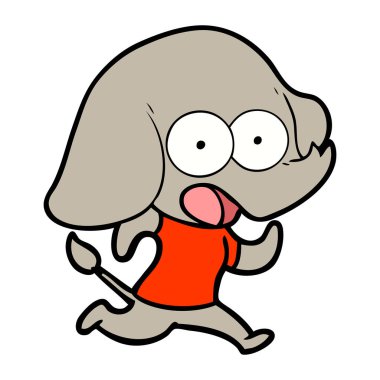 vektör çizim sevimli çizgi fil