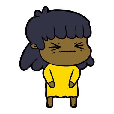 vektör çizim karikatür kızgın kız