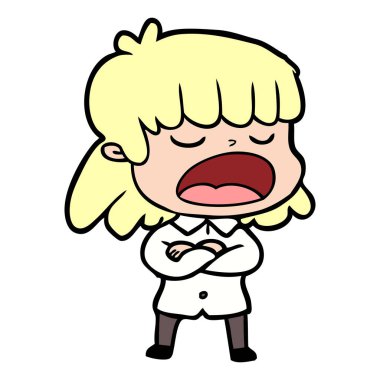  vektör çizim karikatür kadın söz