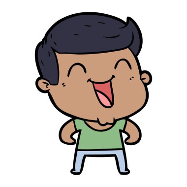  vektör çizim karikatür man gülüyor
