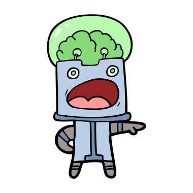 Çizgi film robotunun vektör çizimi