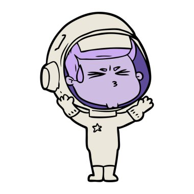 vektör çizim karikatür astronot vurguladı