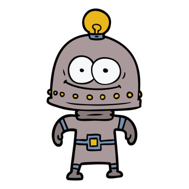 ampul ile mutlu karton robot