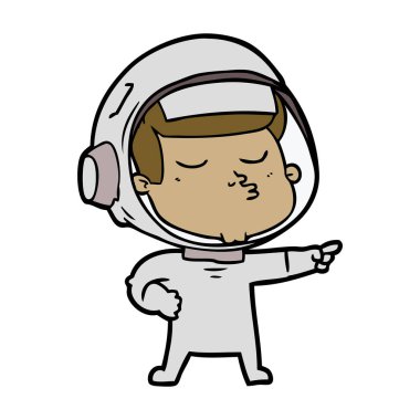  vektör çizim karikatür emin astronot