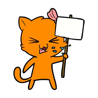 Çizgi film kedisinin vektör çizimi