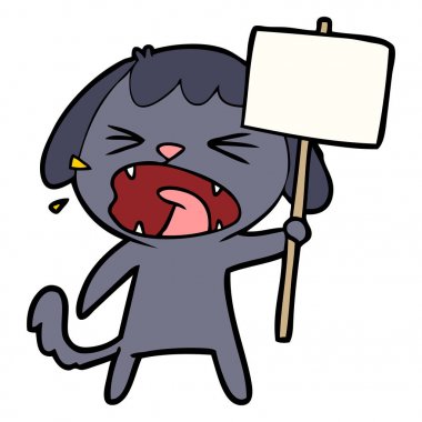 sevimli çizgi köpek havlıyor