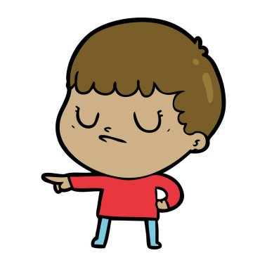  vektör çizim karikatür huysuz çocuk