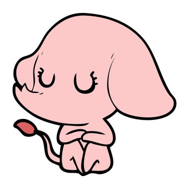 vektör çizim sevimli çizgi fil