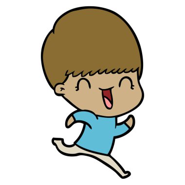 mutlu çizgi film çocuk vektör çizim