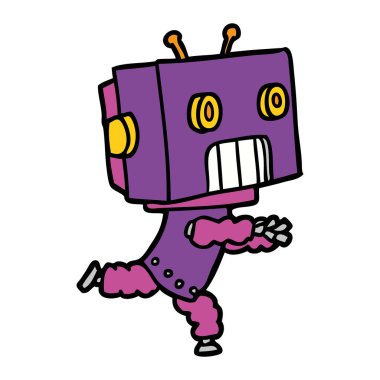 Çizgi film robotunun vektör çizimi