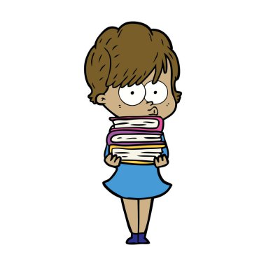 Çizgi filmdeki kadının vektör çizimi