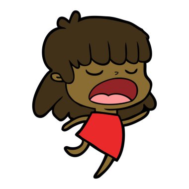  vektör çizim karikatür kadın söz