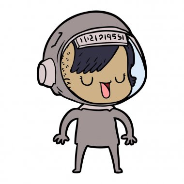 vektör çizim karikatür astronot kadın