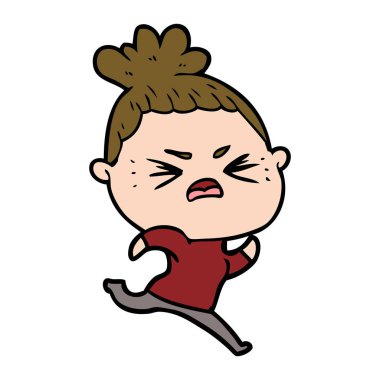 vektör çizim karikatür kızgın kadın